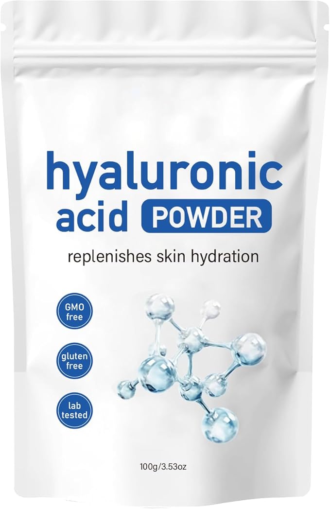 Hyaluronic Acid Powder, Hyaluronic Acid Powder for Skincare, DIY Facial Serum,Low Molecular Weight, Water Soluble Hydrating Ingredient for Skin Moisture (1PCS)