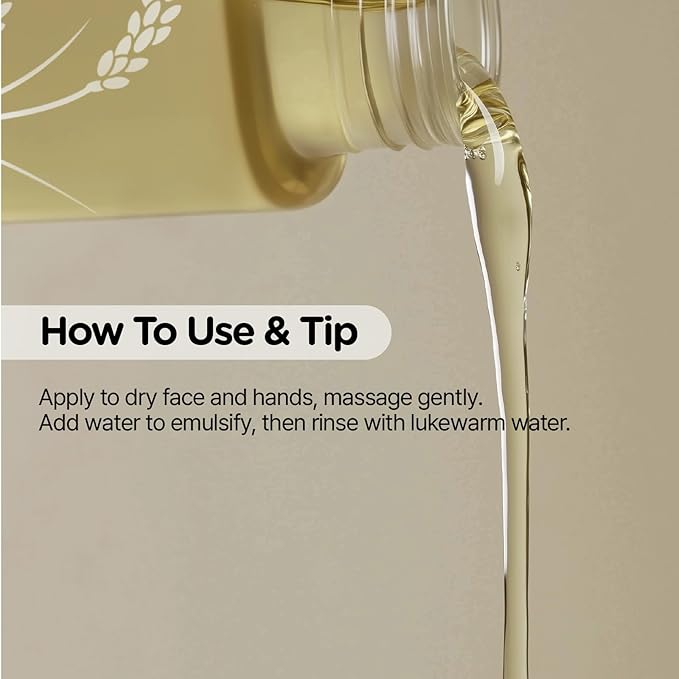 MIDHA RICE CLEANSING OIL 5.07fl.oz/150ml, Gentle Makeup Remover, Hydrating, Lightweight, Plant-Based, Moisturising, First-Step Cleanser, Balanced Skin with Residue-Free, Sebum Care Formula