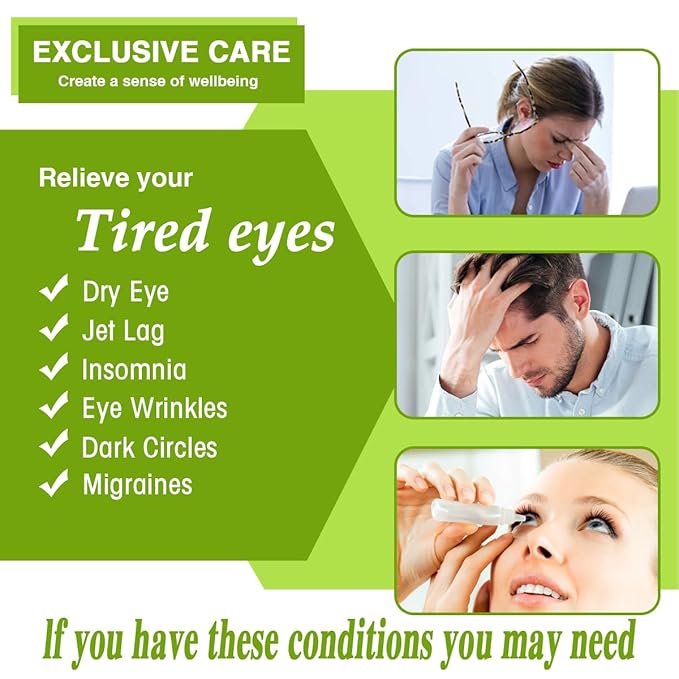 20 Packs Green Tea Scented Steam Eye Mask, Heated Eye Compress for Dry Eyes, Self Heating Eye Masks for Sleep, Spa, Travel Essentials, Relaxation Gift for Women & Men Stocking Stuffers