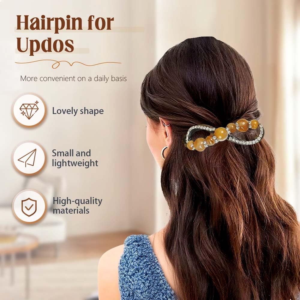 Vintage French Barrette Hair Clips, 2026 New Flat Hair Barrettes for Women Girls, Classic Elegant Retro Non Slip Clip For Thick to Thin Hair, Stylish Accessories (Grey 4PC)