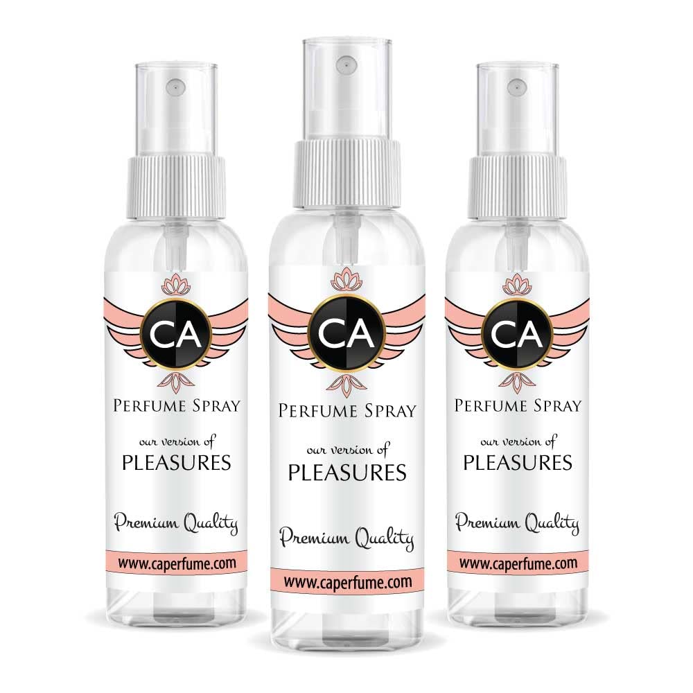 CA Perfume Eco Refill Impression of Pleasures For Women EDP Perfume Concentrated Long Lasting Eau de Parfum Spray Refillable Atomizer Bottle 2 Fl Oz/60ml-X3