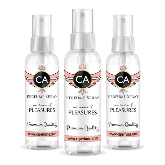 CA Perfume Eco Refill Impression of Pleasures For Women EDP Perfume Concentrated Long Lasting Eau de Parfum Spray Refillable Atomizer Bottle 2 Fl Oz/60ml-X3