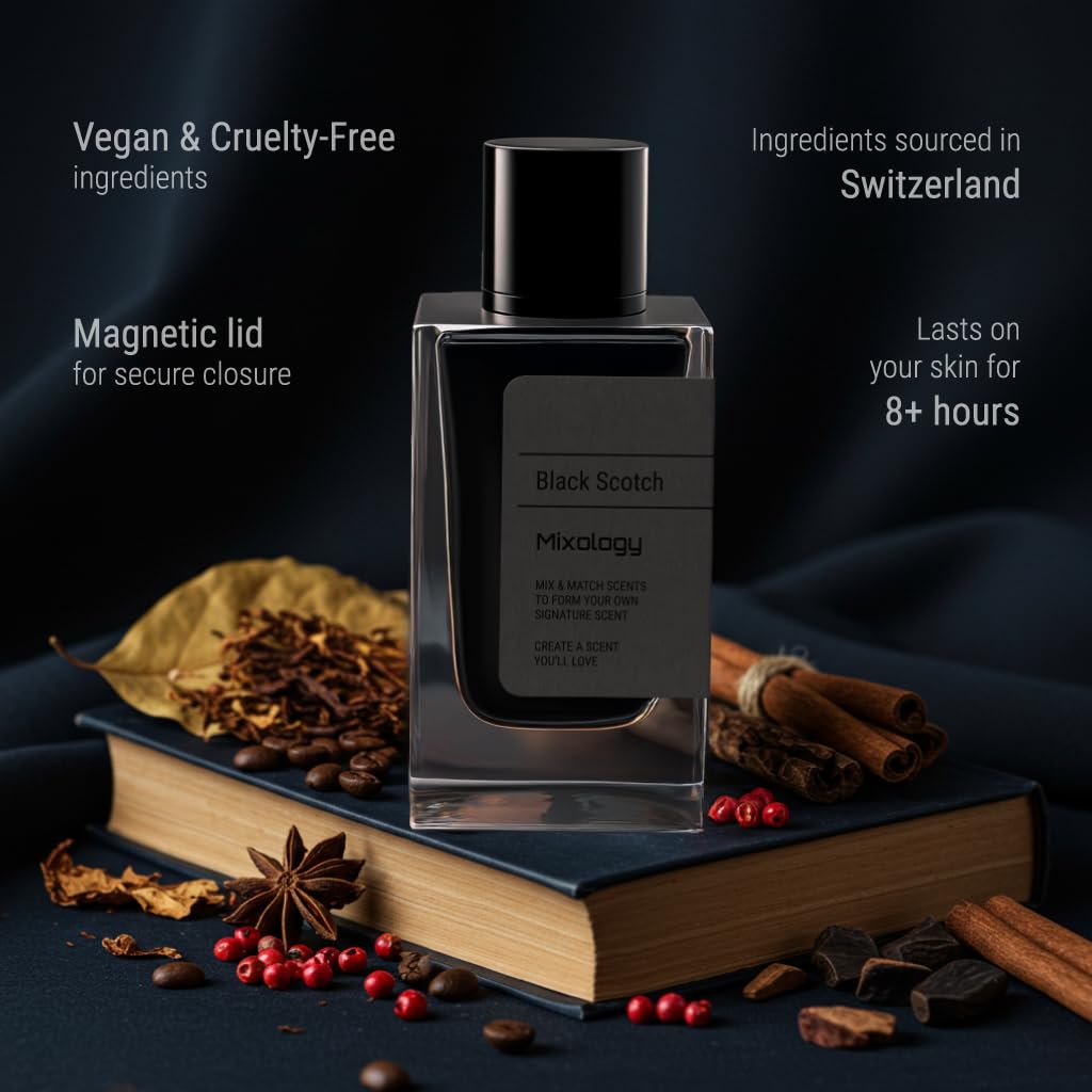 Black Scotch Eau de Parfum – Mixture Black Afghano + Blk Opium, Unisex Perfume 3.4 Fl Oz (100ml)