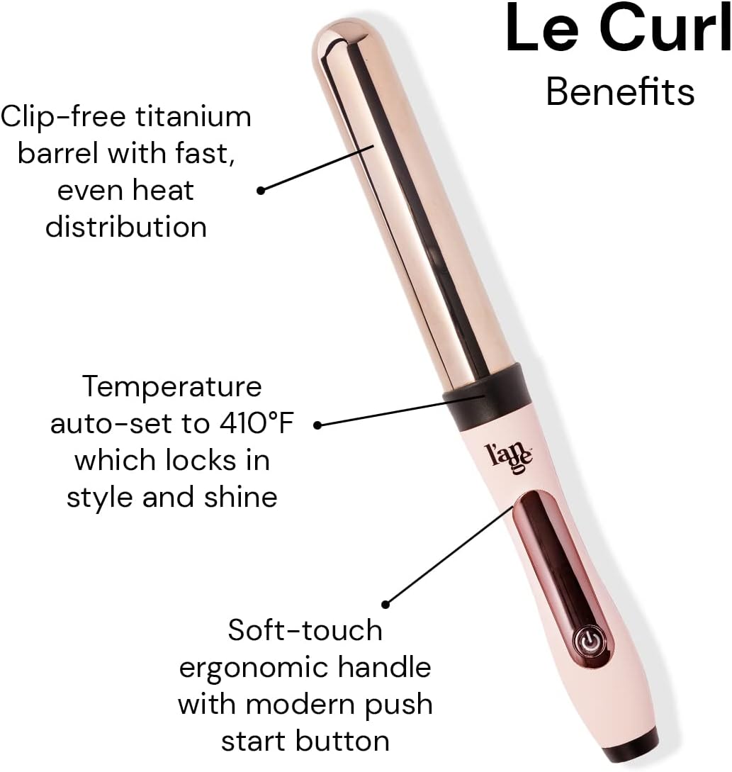 L'ANGE Hair Le Curl 32 MM Titanium Curling Wand | Professional 1.25 Inch Curling Iron for All Hair Types | Clip Free Hair Curler | Best Curling Wand for Tighter Curls & Beach Waves