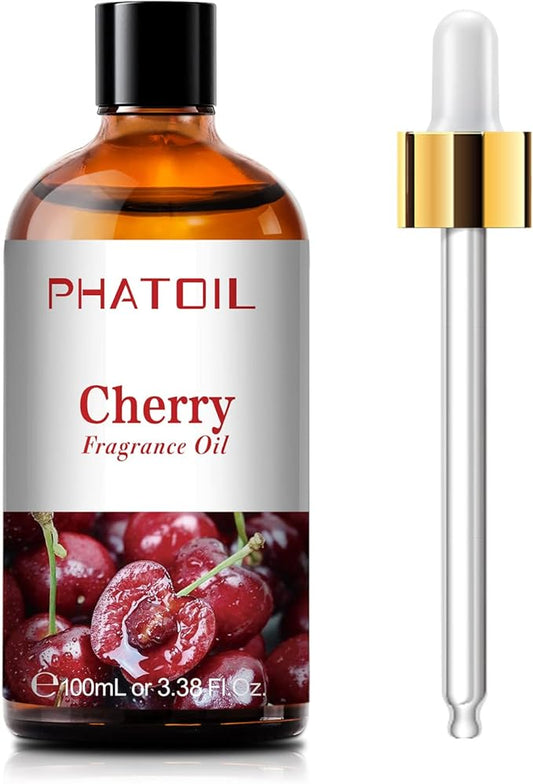 3.38FL.OZ Cherry Fragrance Oils for Aromatherapy, Essential Oils for Diffusers for Home, Perfect for Diffuser, Yoga, Skin Care, DIY Candle and Soap Making - 100ml