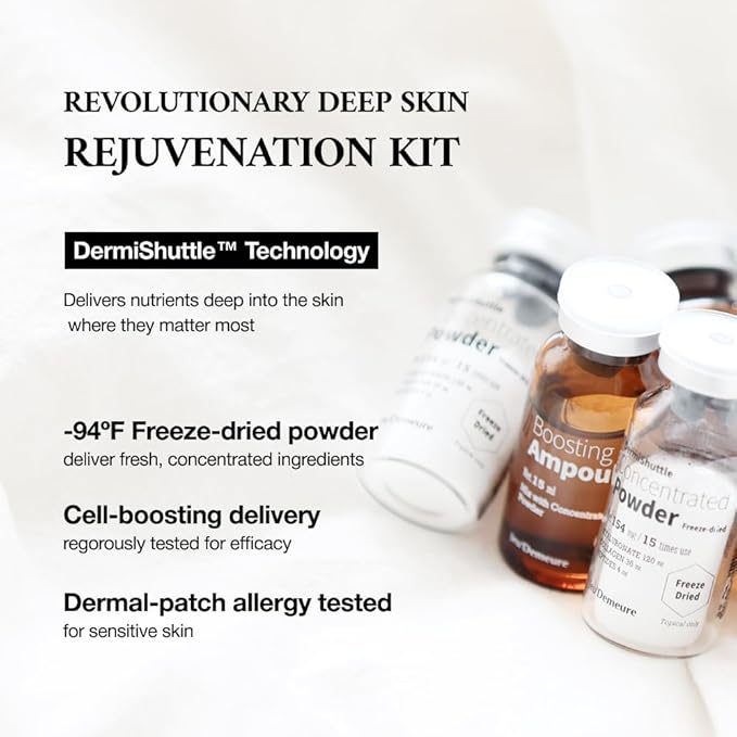 JEU'DEMEURE Collagen, Peptide, Hyaluronic Acid Serum, Face Lift with DermiShuttle, Korean Serum for Anti-Aging, Microneedling, Skin-Firming, Brightening, Hydrating for Face (without microneedle)