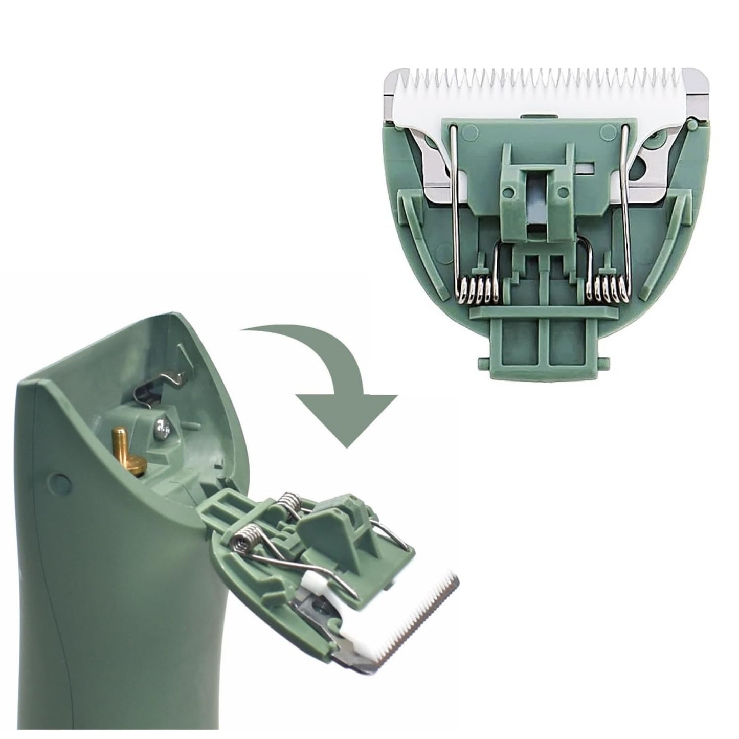 Replacement Blades for Meridian Trimmer, trimmer replacement blade for meridian electric Body，Hygienic Ceramic Replacement Blades Onyx Sage, 2 Pack Green