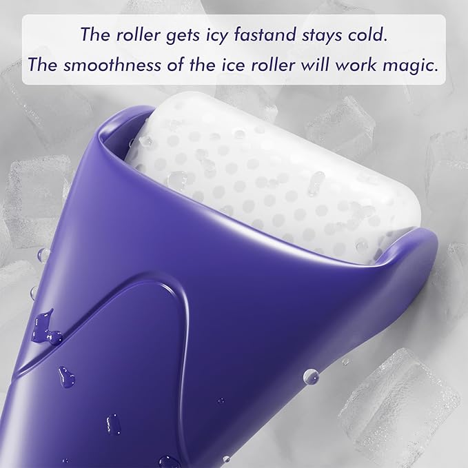 Ice Roller & Gua Sha Set, Skin Care for Face Wrinkles and Puffiness, Self Facial Massage Tools