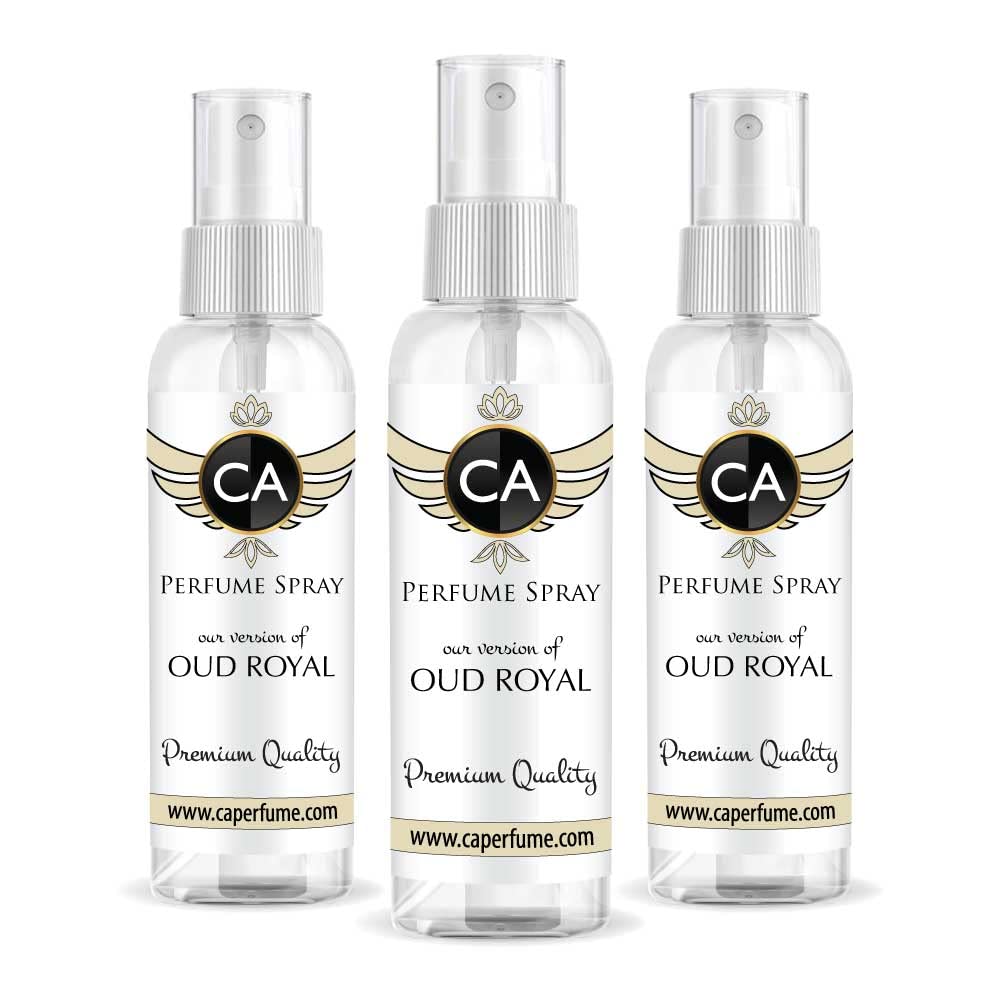 CA Perfume Eco Refill Impression of Oud Royal For Women & Men EDP Perfume Concentrated Long Lasting Eau de Parfum Spray Refillable Atomizer Bottle 2 Fl Oz/60ml-X3