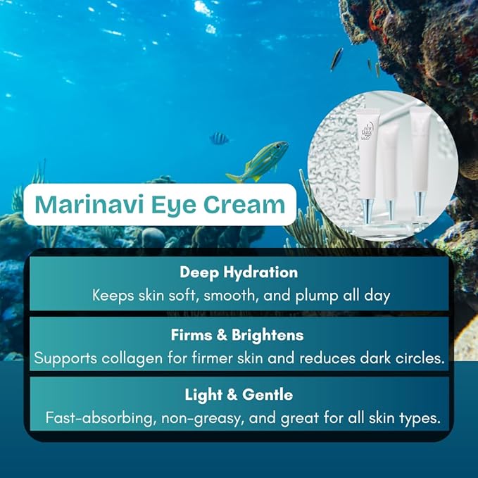Marinavi Hydrating Eye Cream – Lightweight Moisturizer for Under Eyes, with Hyaluronic Acid, Jojoba & Olive Oil for Soft, Smooth Skin – Gentle Skincare for All Skin Types
