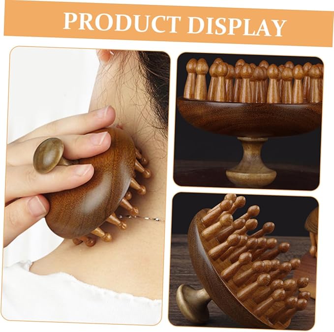 Sandalwood Small Massage Comb and Hair Brush - Scalp Massager, Hair Detangler, and Styling Tool for Natural Hair
