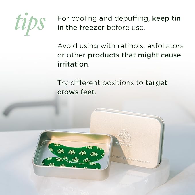 Tree of Life Reusable (90 Uses) - Dark Circles Under Eye Treatment Patches for Puffy Eyes - Silicone Patch to Reduce Puffiness - Mask for Reducing Wrinkles & Fine Lines - Dermatologist-Tested, 1 Pair