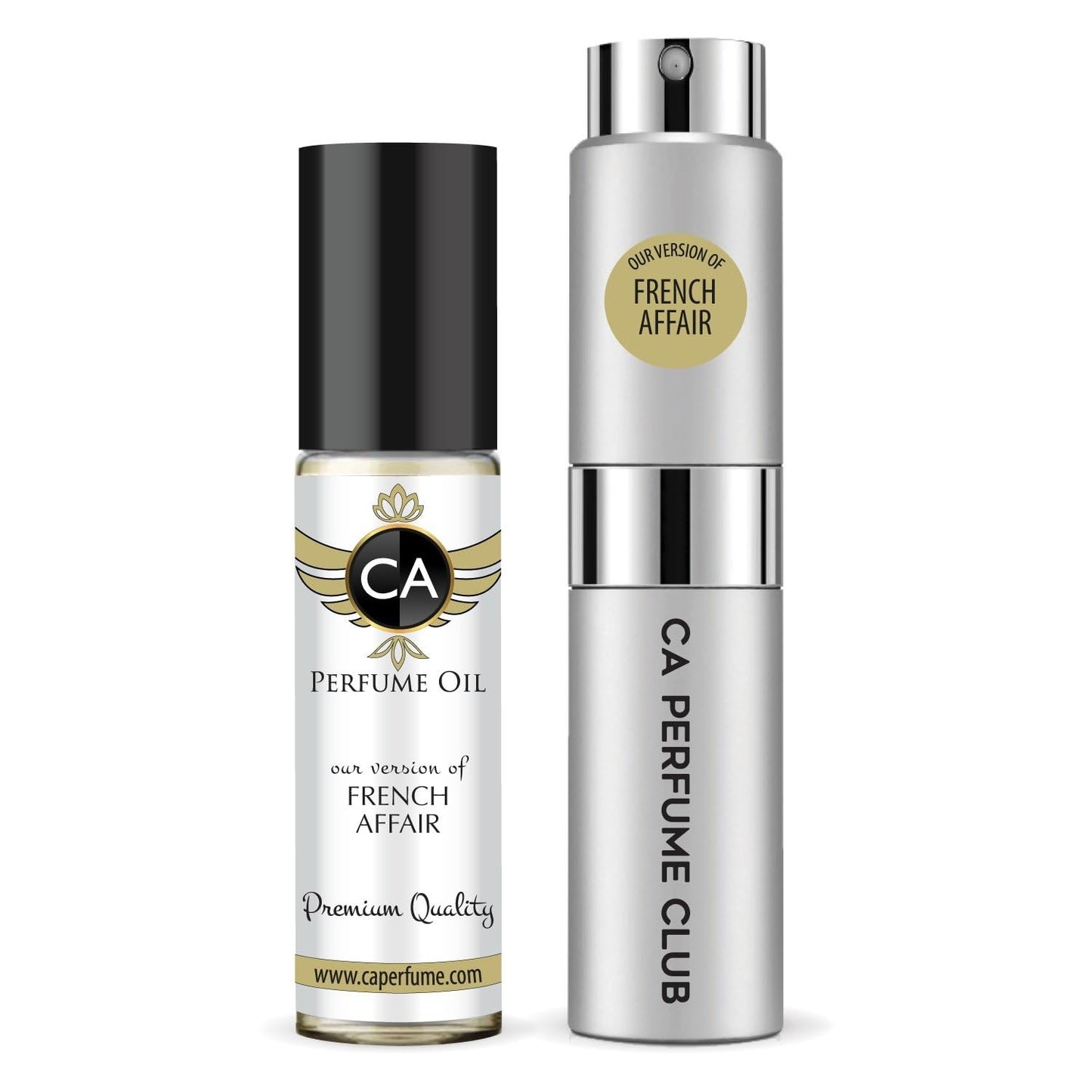 CA Perfume Duo Impression of French Affair For Women And Men Perfume Layering Set Long Lasting Travel Size EDP + Body Oil Roll-On Bottle 0.27 Fl Oz+0.33 Fl Oz