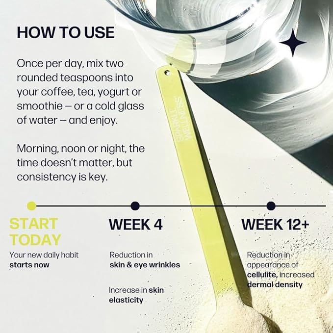 Sparkle Wellness Skin Boost Plus (No Flavor) [50-Serves] | Collagen Powder Supplement with VERISOL Bioactive Hydrolyzed Collagen Peptides, Vitamin C & Hyaluronic Acid