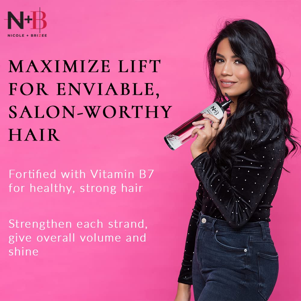 N+B Hair Volumizing Shampoo | Sulfate-Free, Biotin, Agave Oil, Vit. B7 | Safe for Colored, Keratin & Chemically Treated Hair | Ideal for All Hair Types & Textures