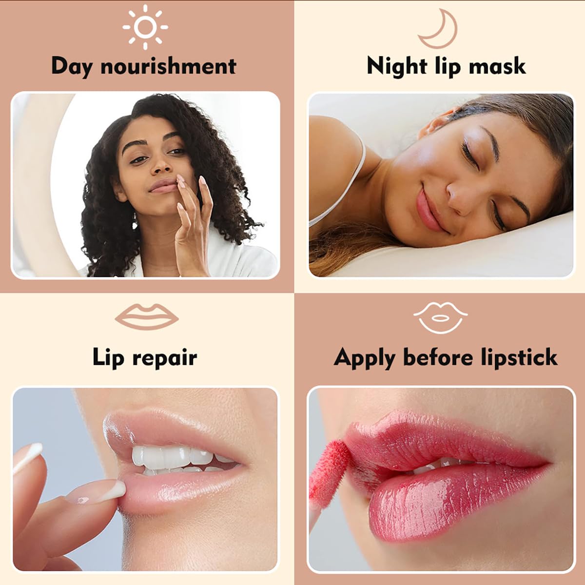 3 Pcs Honey Lip Balm, Strawberry Apple Lip Mask, Moisturizing Lip Sleeping Mask, Hydrate Repair Prevent Dry Cracked Lip (Strawberry + Honey + Apple Lip Balm)