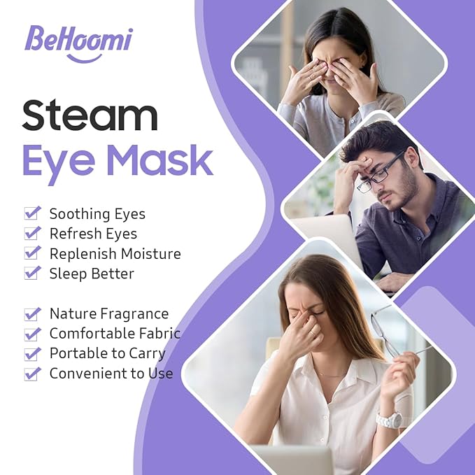 30Packs Steam Eye Mask, Heated Eye Mask Warm Compress for Eyes, Self Heating Warm Eye Masks Disposable Steam Mask for Home Sleep, Spa, Travel Essentials & Relaxation Gifts (Lavender)