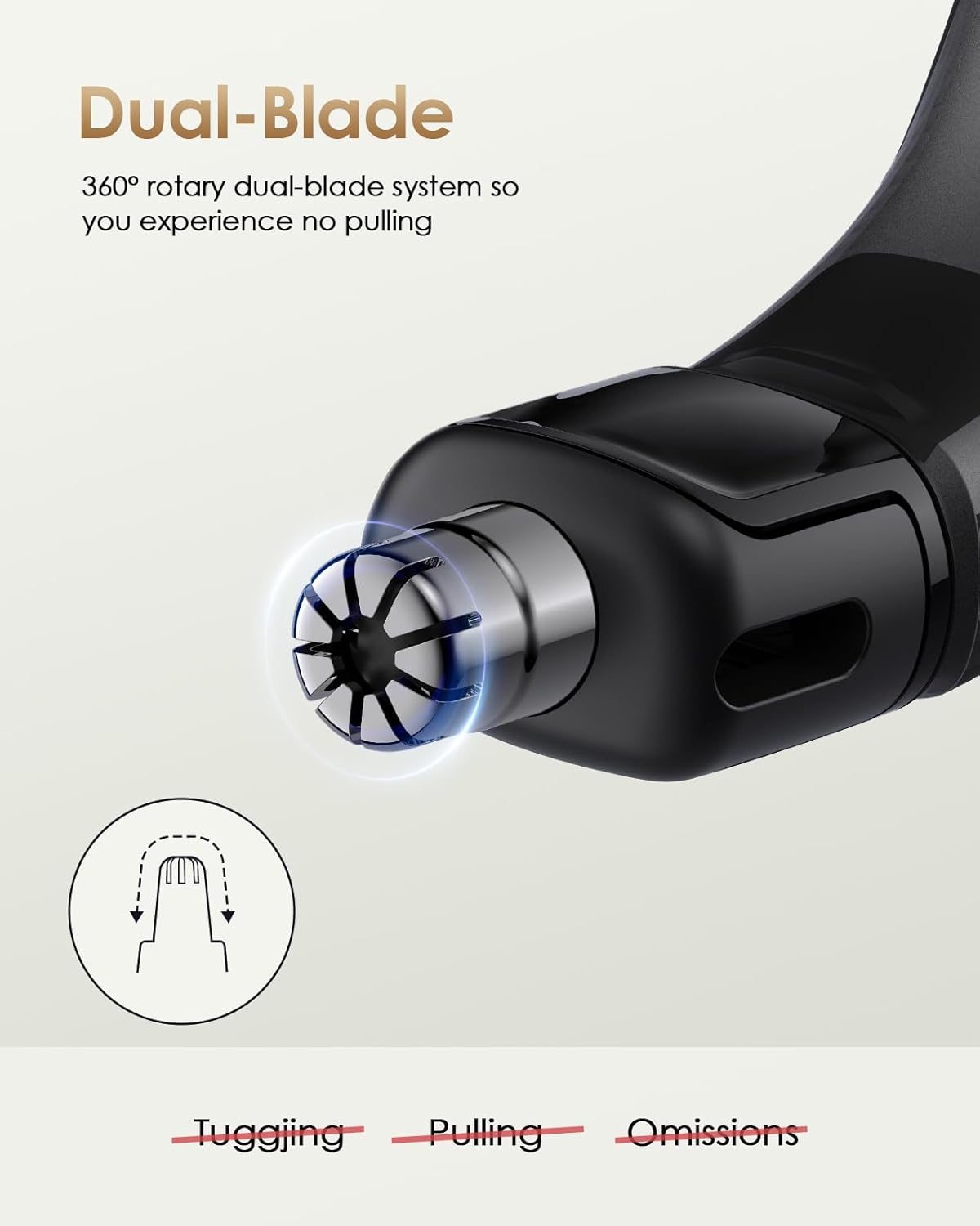 Nose and Ear Blade Replacement Head - Compatible with O Blade QP2734/QP2834/QP25XX/QP26XX/Pro 360 Precision Dual Blade, Waterproof, 360° Coverage, Rust Resistant Stainless Steel Easy Cleaning, 1 PC