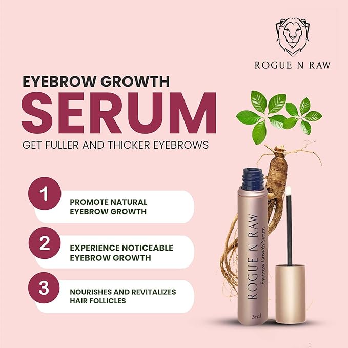 Eyebrow Growth Serum – 3ml Natural Ingredients Eyebrow Serum to Grow Thicker Brows, Eyebrow and Eyelash Enhancing Serum