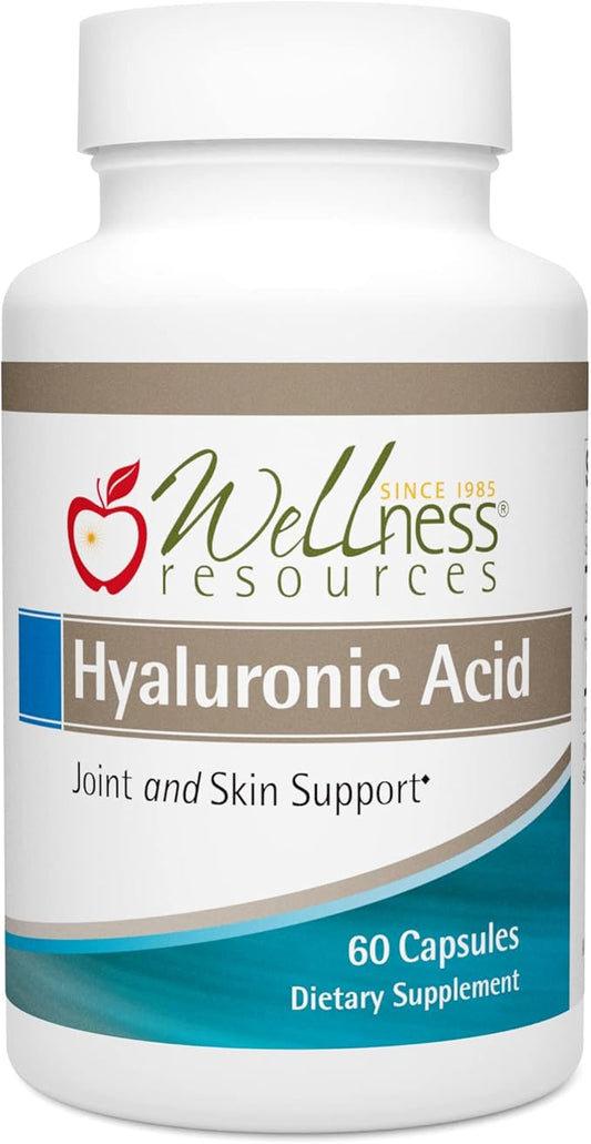 Wellness Resources Hyaluronic Acid from Rooster Comb, 100% Natural Source Low Molecular Weight (60 Capsules)