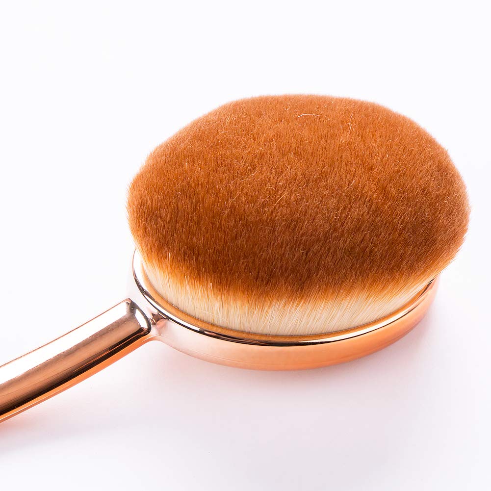 Yoseng Oval Foundation Brush Second Largest Toothbrush Makeup Brushes Fast Flawless Application Liquid Cream Powder Foundation Sunscreen(Medium)