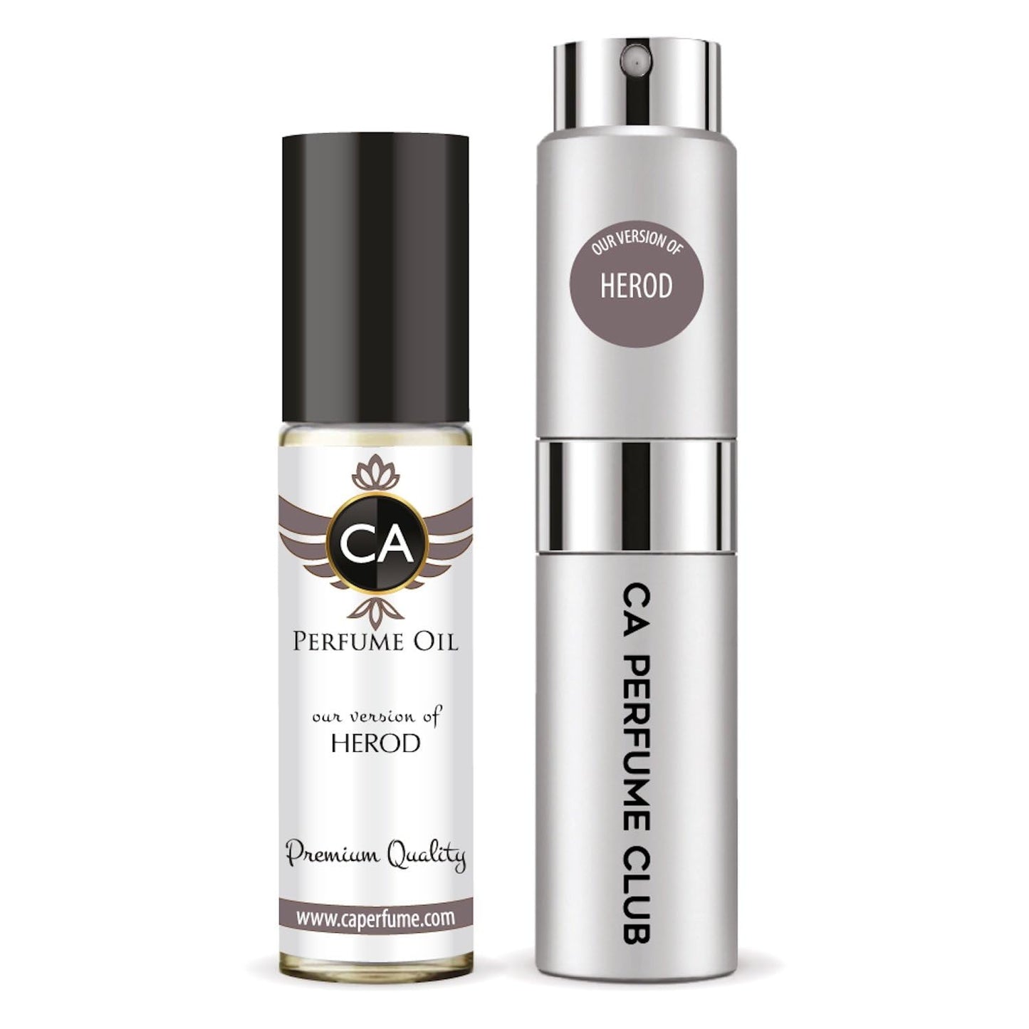 CA Perfume Duo Impression of Herod For Men Perfume Layering Set Mens Cologne Long Lasting Travel Size EDP + Body Oil Roll-On Bottle 0.27 Fl Oz+0.33 Fl Oz