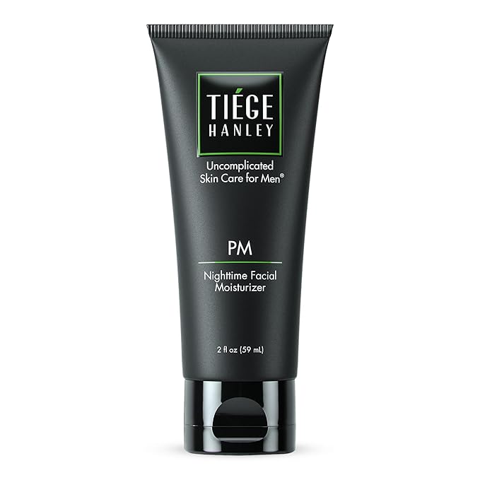 Tiege Hanley Mens Night Cream for Face, PM Bedtime Facial Moisturizer - Anti-Aging Night Time Wrinkle Cream for Men with Sensitive Skin - Overnight Moisturizer for a Soft, Smooth, & Hydrated Skin