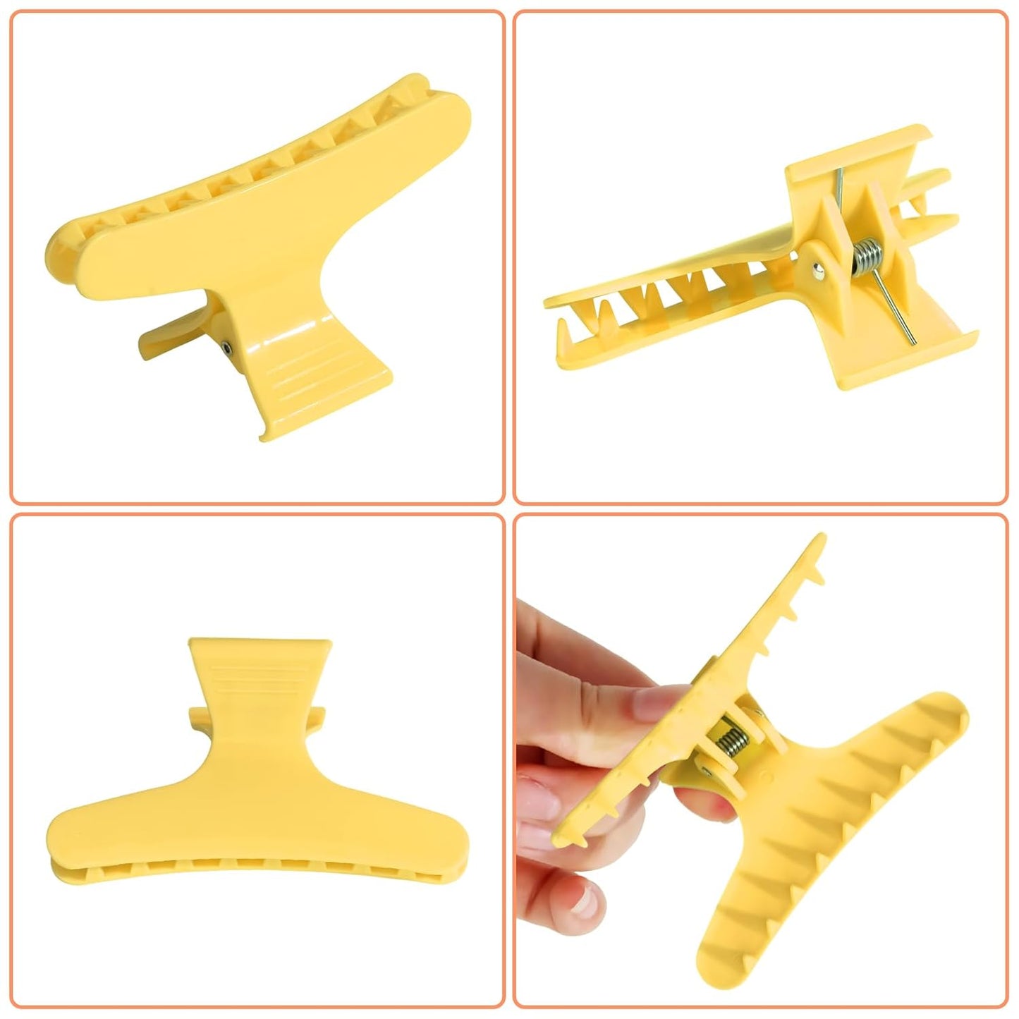 Ondder 12 Pack Butterfly Hair Clips for Styling Sectioning Pro Salon Butterfly Plastic Claw Clips Hair Styling Clip Barber Clips for Cutting, Coloring Hair, Hair Accessories for Women Girls