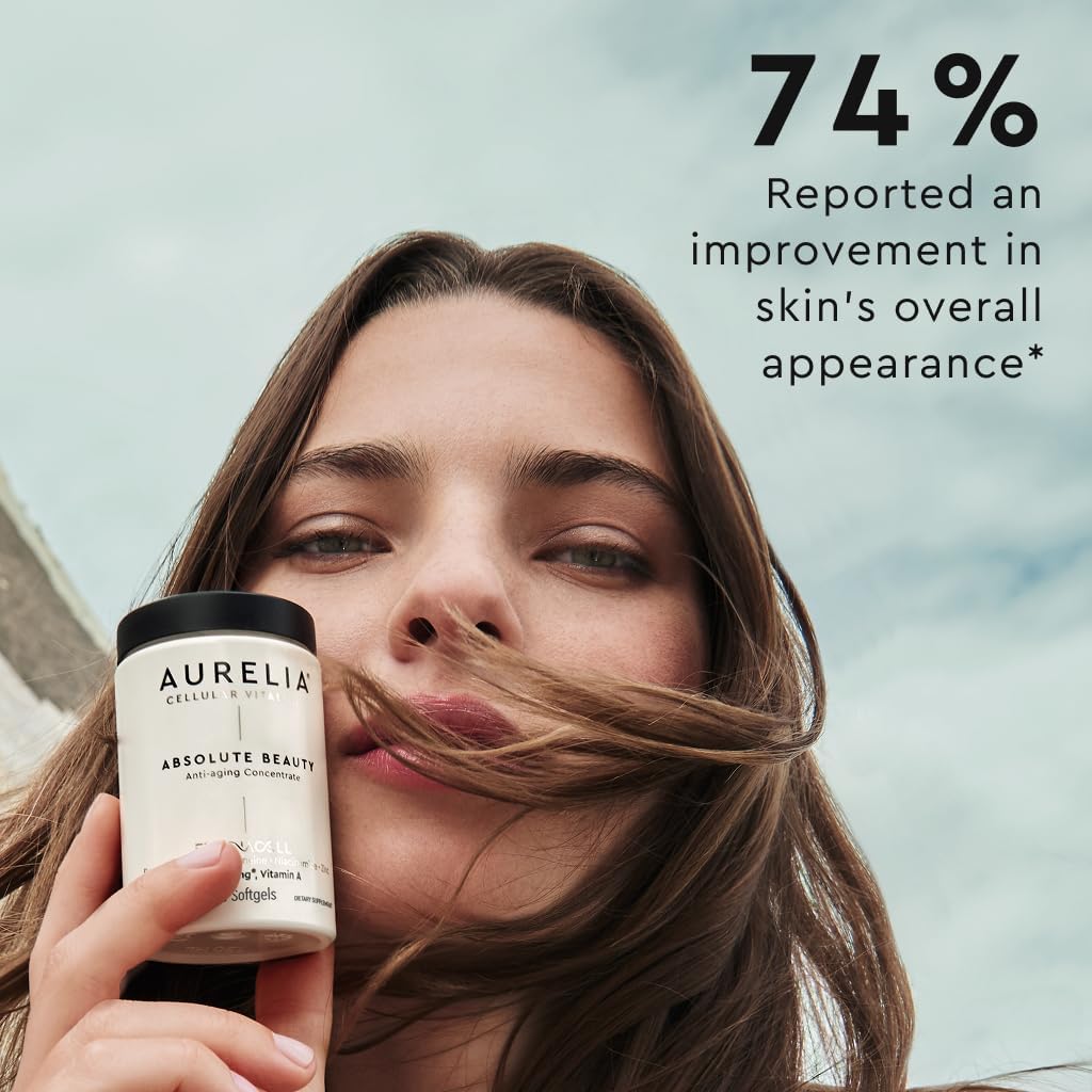 AURELIA Absolute Beauty | Advanced Cellular Anti-Aging Supplement | Increase Skin Moisture | with Zinc, Resveratrol, Niacinamide, Ergothioneine & Retinol