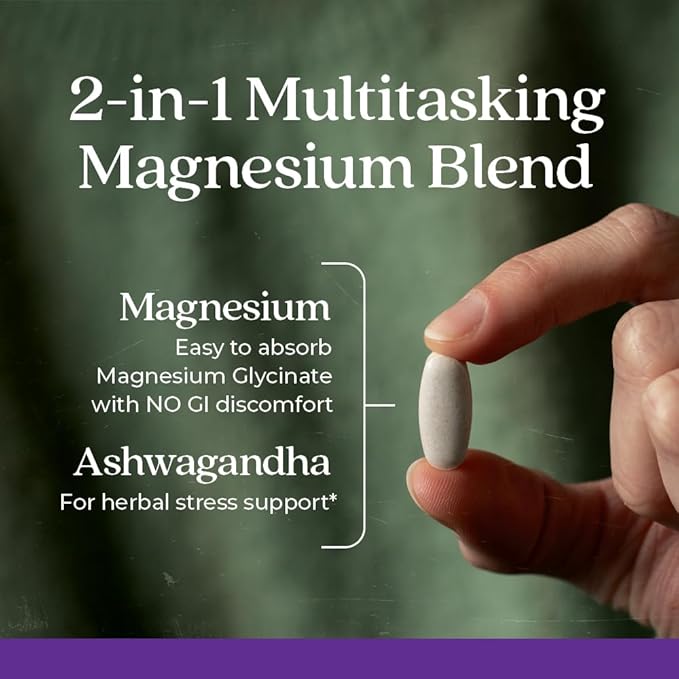 New Chapter Magnesium + Ashwagandha Supplement, 325 mg 2.5x Absorption, 90 ct (3 Month
