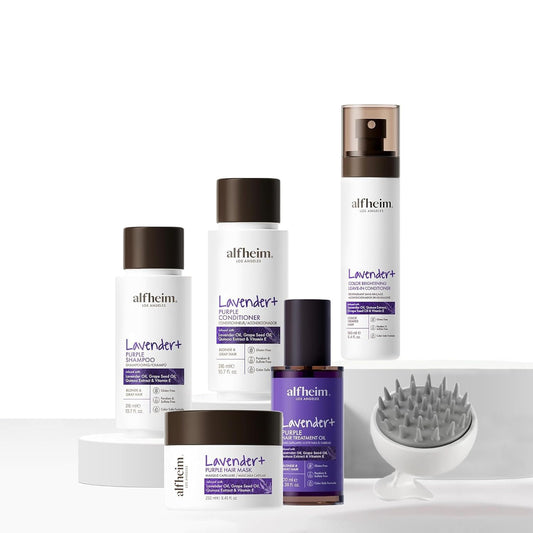 Alfheim Lavender+ Purple Hair Care Gift Set | Purple Shampoo & Conditioner for Blonde, Silver & Highlighted Hair | Neutralizes Brass, Hydrates & Shines | Sulfate-Free, Color-Safe | Holiday Gift Set