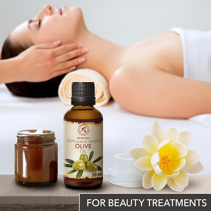 Olive Oil Extra Virgin 1.7 Fl Oz - 100% Pure Unrefined - Best for Hair - Skin - Nails - Lips - Face - Body - Scalp - Great for Beauty - Massage Oil Base - Spa - Olive Oil Cold Pressed - Glass Bottle