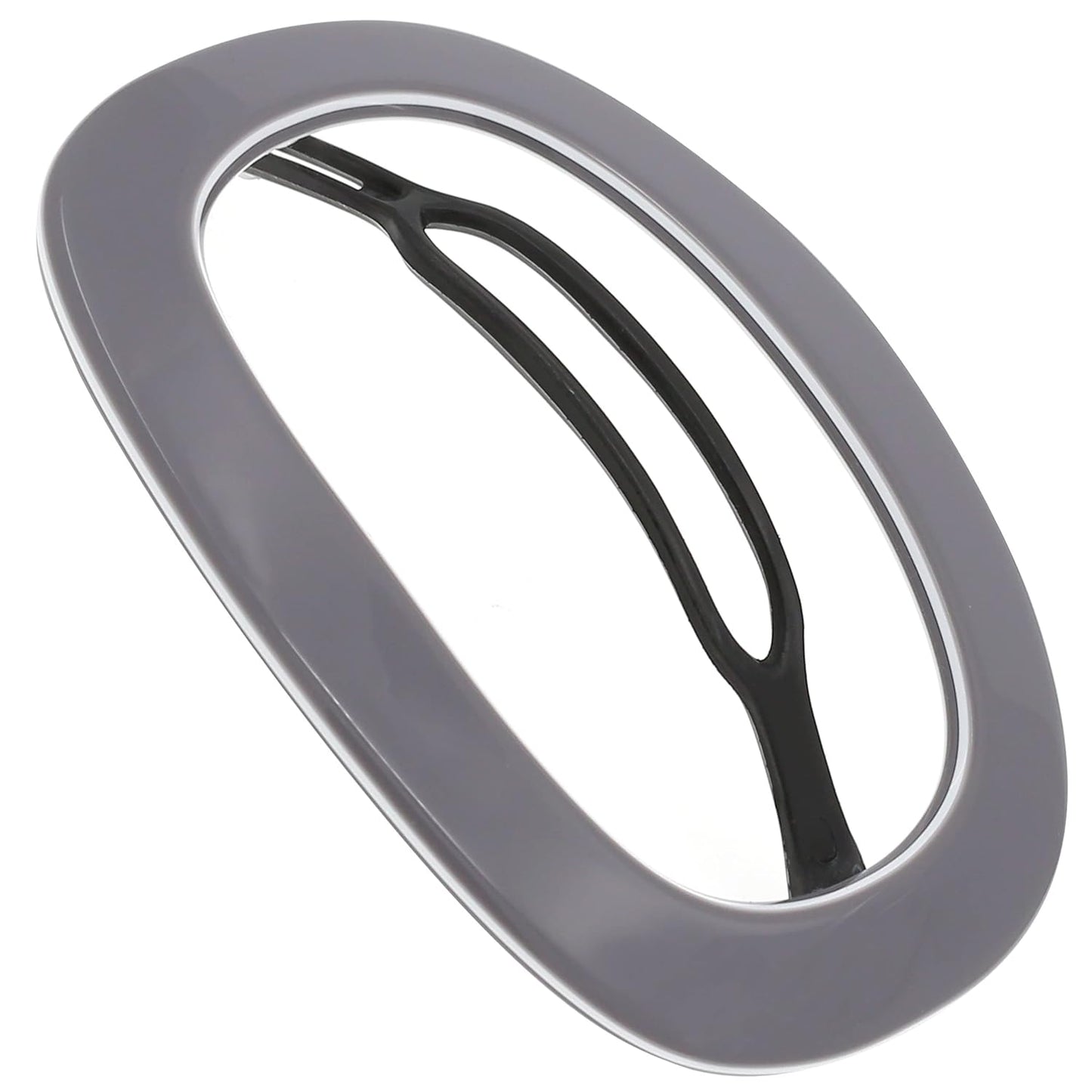 Camila Paris CP3356 French Hair Barrette Clip for Women, Handmade, Gray White, Slide-in Metal-Free Closure, Strong Hold Grip Hair Clips for Girls, No Slip Durable Hair Accessories, Made in France