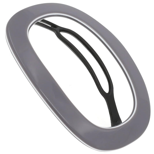 Camila Paris CP3356 French Hair Barrette Clip for Women, Handmade, Gray White, Slide-in Metal-Free Closure, Strong Hold Grip Hair Clips for Girls, No Slip Durable Hair Accessories, Made in France