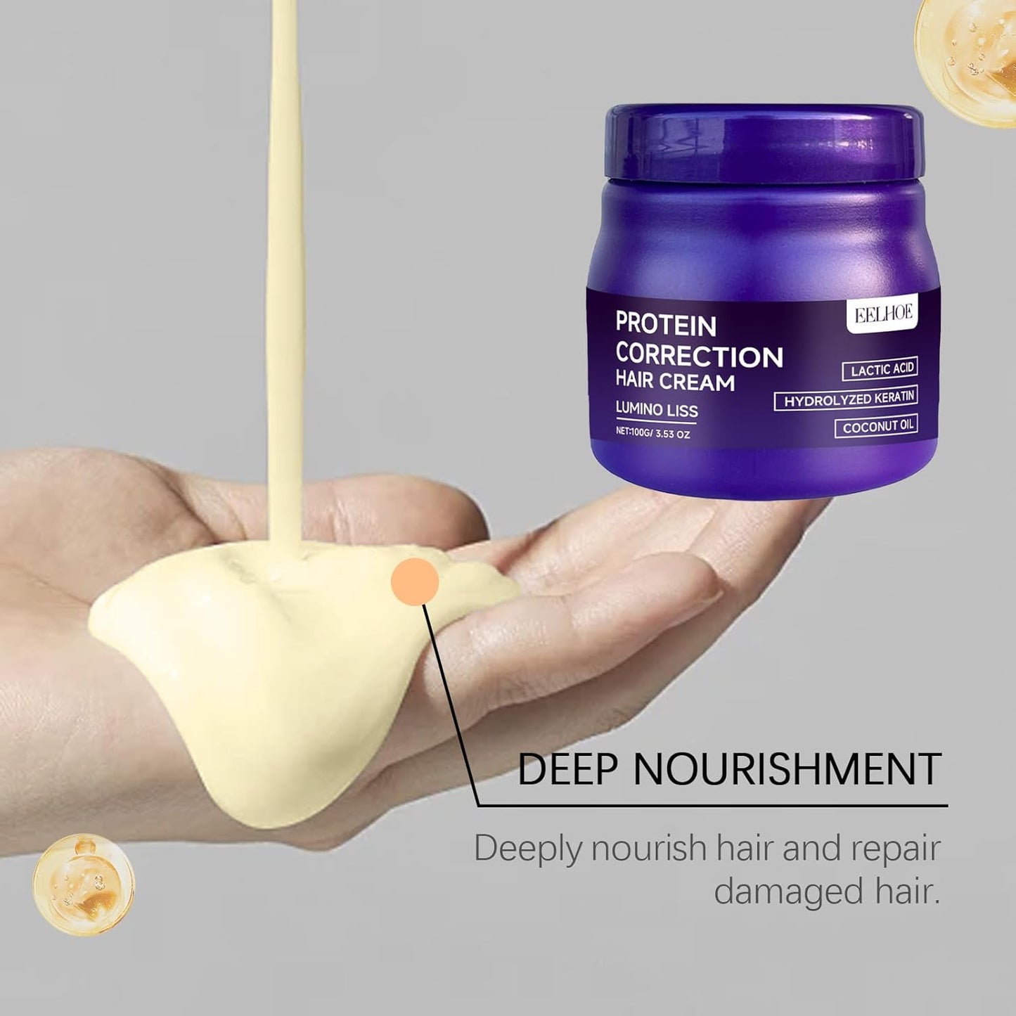 Professional Repair Hair Mask,Keratin Protein Treatment with Deep Nourishment Hydrates,Repairs Damage & Adds Shine for Dry & Damaged Hair Cream