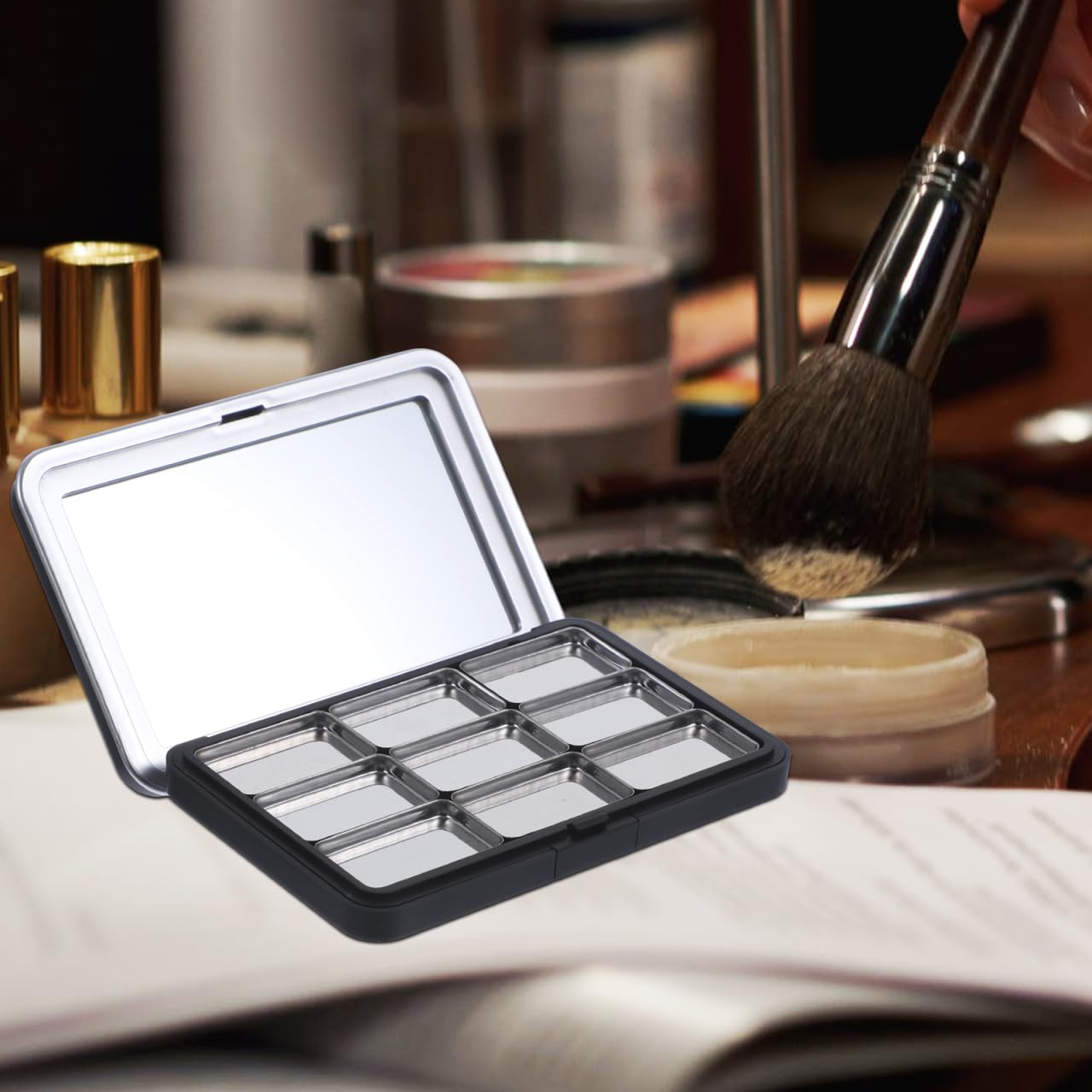 minkissy Empty Eyeshadow Palette Refillable Eyeshadow Palette Empty Makeup Palette-Storage Box for Lipstick Blush