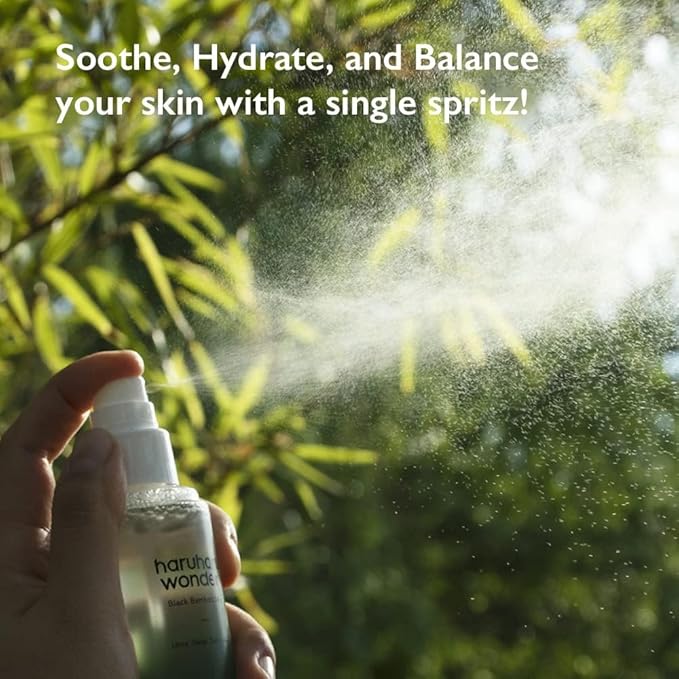 Haruharu Wonder Black Bamboo Mist - Hydrating and Firming skin, Black rice, Panax ginseng for clean and smooth skin surface (2.7 fl.oz) | Vegan, Crurelty Free, EWG-Green