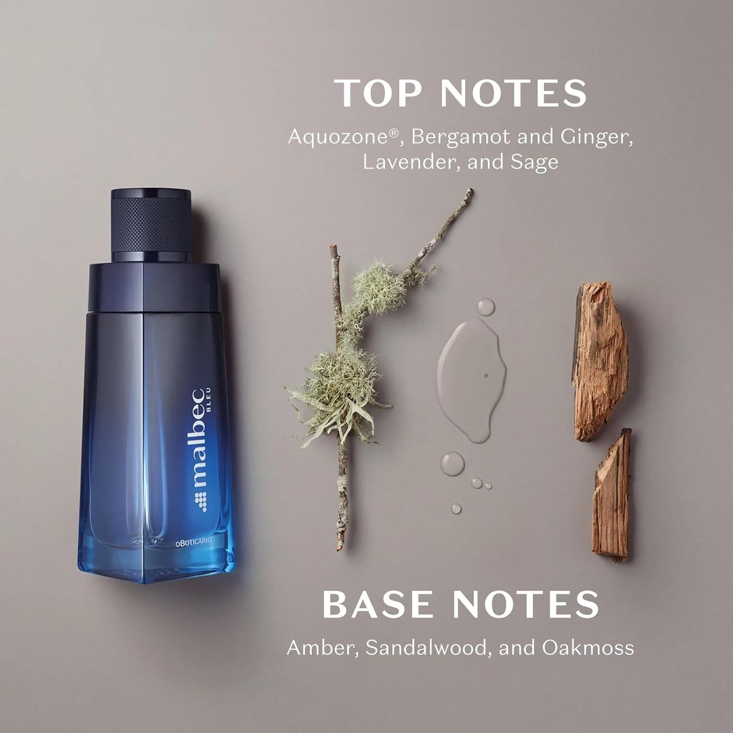 Malbec Bleu Eau de Toilette By O Boticário, Cologne For Men, French Oak Barrel-Aged Red Wine & Fresh Woody Fougére Scent, 3.4 Ounce