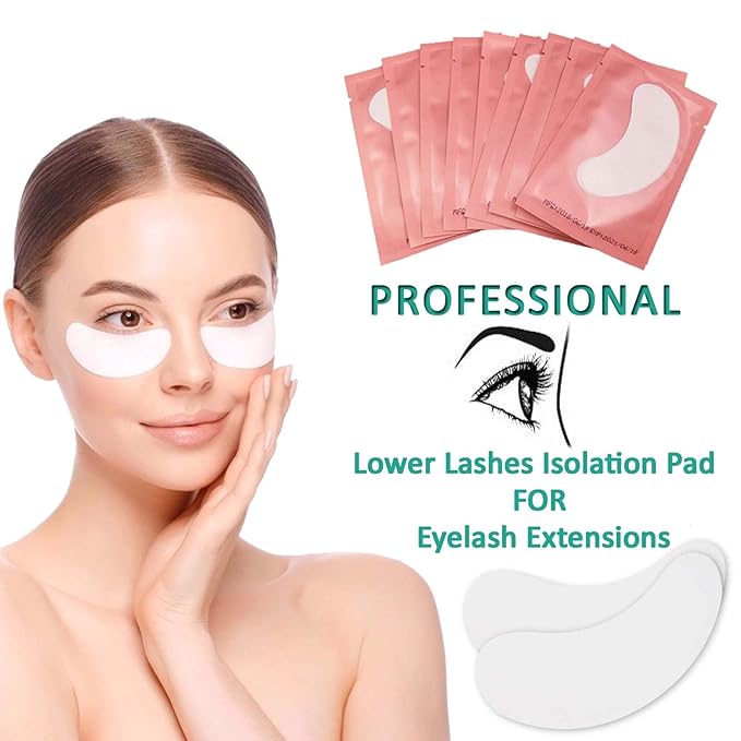 50 Pairs Under Eye Pads, Lint Free Lash Extension Eye Gel Patches for Beauty Salon False Eyelash Extensions Grafting, Hydrogel Eye Mask Beauty Makeup Tool