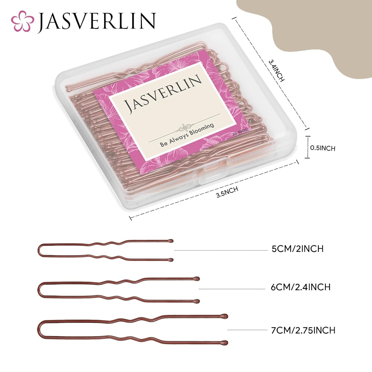 U Shaped Hair Bobby Pins Brown, Bun Bunheads Hairpins Clips for Women Girls Updo Tools Accessories 3 Large Long Mini Size Assortment 150pcs