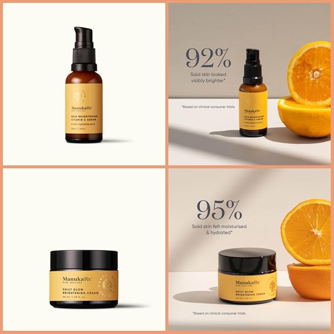 ManukaRx Vitamin C Serum and Daily Glow Brightening Cream Bundle