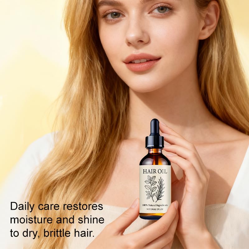 Organic Hair Growth Oil with Herbal Infusion, Natural Scalp Treatment for Thinning Hair & Edges, Nourishing Botanical Oil for Dry Scalp, All Hair Types (01)