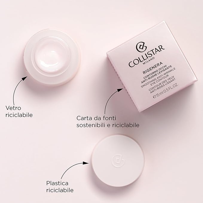 Collistar Rigenera Smoothing Anti Wrinkle Eye Contour 15 ml, 0.5 Fl Oz Made in Italy [italian import]
