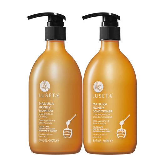 Luseta Manuka Honey Shampoo & Conditioner Set Hydrating and Moisturizing for Dry, Damaged and Dull Hair Restores Shine & Softness and Sulfate-Free 16.9oz*2