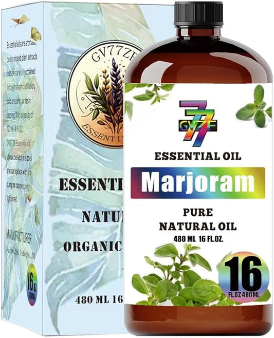 Marjoram Essential Oil(16oz / 480ml) - Marjoram Oils Used in diffusers, humidifiers, Home Baths, Cleaning Products, Yoga, DIY Soaps and DIY Scented Candles