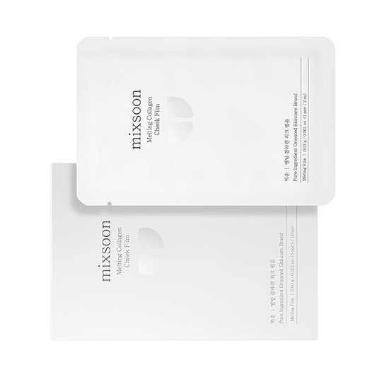 mixsoon Melting Collagen Cheek Film Hydrating For Skin with Hyaluronic Acid Korean Skin Care (5pairs / 10ea) 0.001 oz / 0.03g