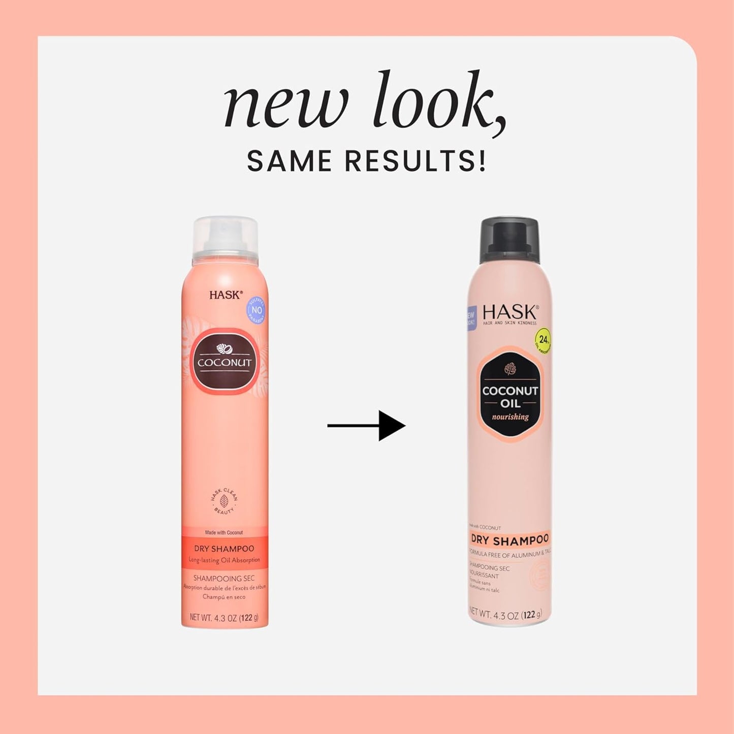 HASK Coconut Oil Nourishing Dry Shampoo – Absorbs Oil, Adds Volume & Light Texture, Nourishes Hair, No Sulfates or Parabens, Cruelty-Free – 8.1oz