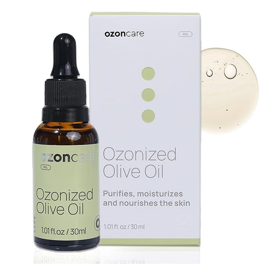 Ozonated Olive Oil - Moisturizing, Nourishing and Purifying Oil, Skin Treatment, Natural Products, Sensitive and Damaged Skin, Accelerates Skin Repair - VEGAN, Paraben Free - 1.05Oz/30 g