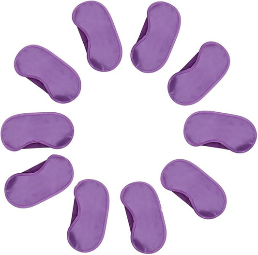 Coobbar 10PCS Travel Rest Eye Sleeping Mask Satin Blindfold Soft Eye Shade Nap Cover Soft Eye Mask Shade Cover (Purple)
