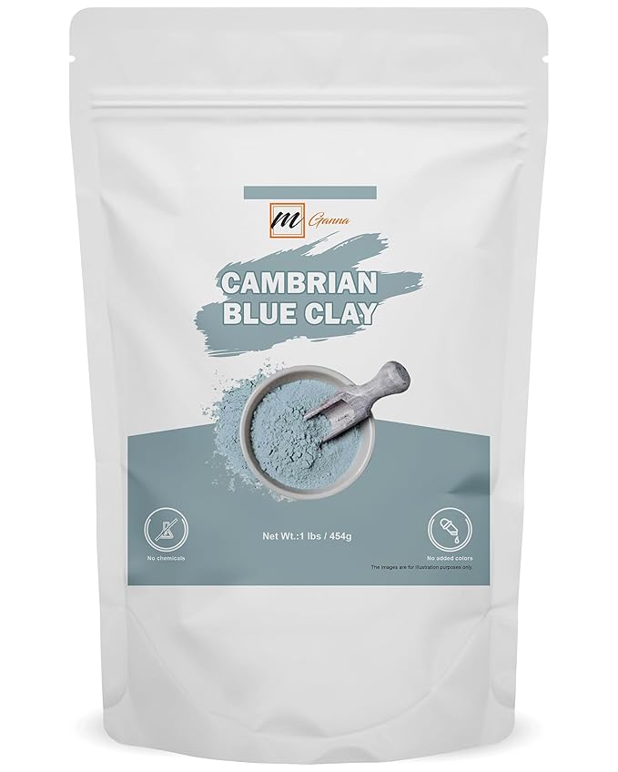 Cambrian Blue Clay 1lbs / 454g for Facial Masks, Creams, Body Wraps, Soft Peels and Scrubs, and Soap Making